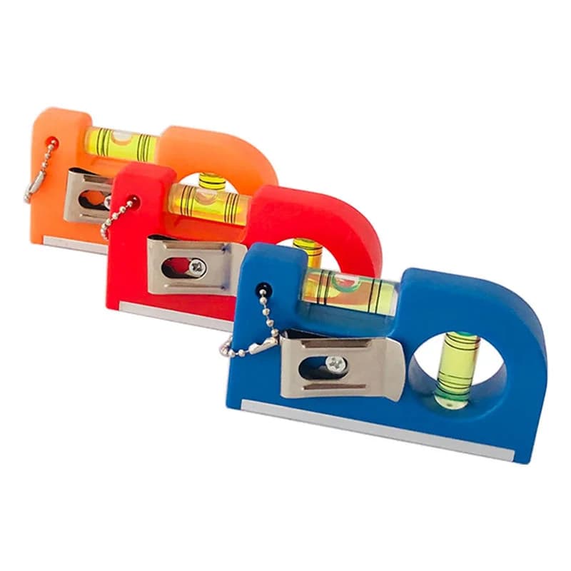 2 in 1 mini livella a bolla d'aria ABS tasca magnetica livella a bolla portachiavi livella laser bolla per piastrelle pavimento immagine appesa strumento strumento livella