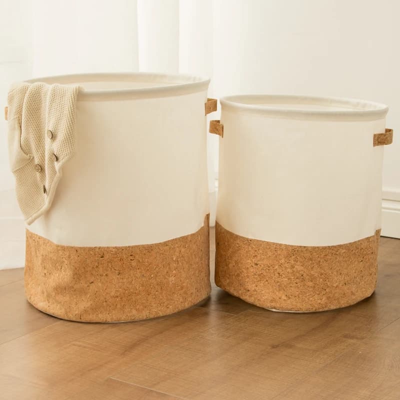 Cesto per la biancheria impermeabile con coperchio Organizzatore di giocattoli per bambini Pieghevole grande cesto per vestiti sporchi pieghevole in cotone e lino