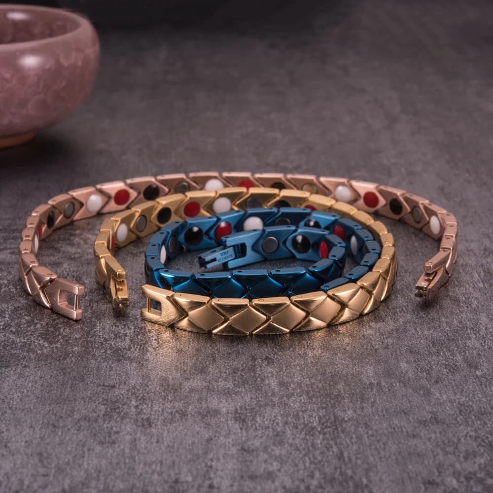 Braccialetti magnetici freccia maglia a catena color oro acciaio inossidabile benefici maschili salute artrite energia gioielli per uomo donna