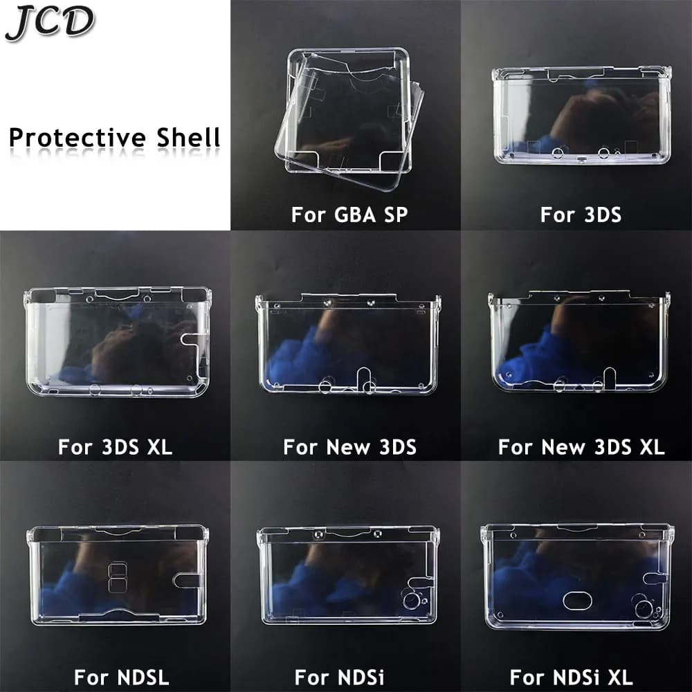 JCD Plastic Clear Crystal Protective Hard Shell Skin Case Cover For GBA SP NDSL DSI NDSi XL 3DS XL New 3DS XL LL Console