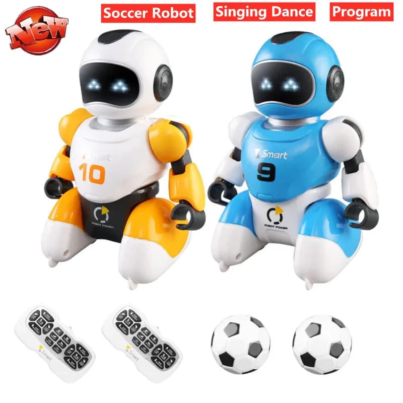 Robot telecomandato intelligente da combattimento (2 pezzi) - Robot da calcio con musica, canto e danza - Robot RC per giocare a calcio e altri giochi