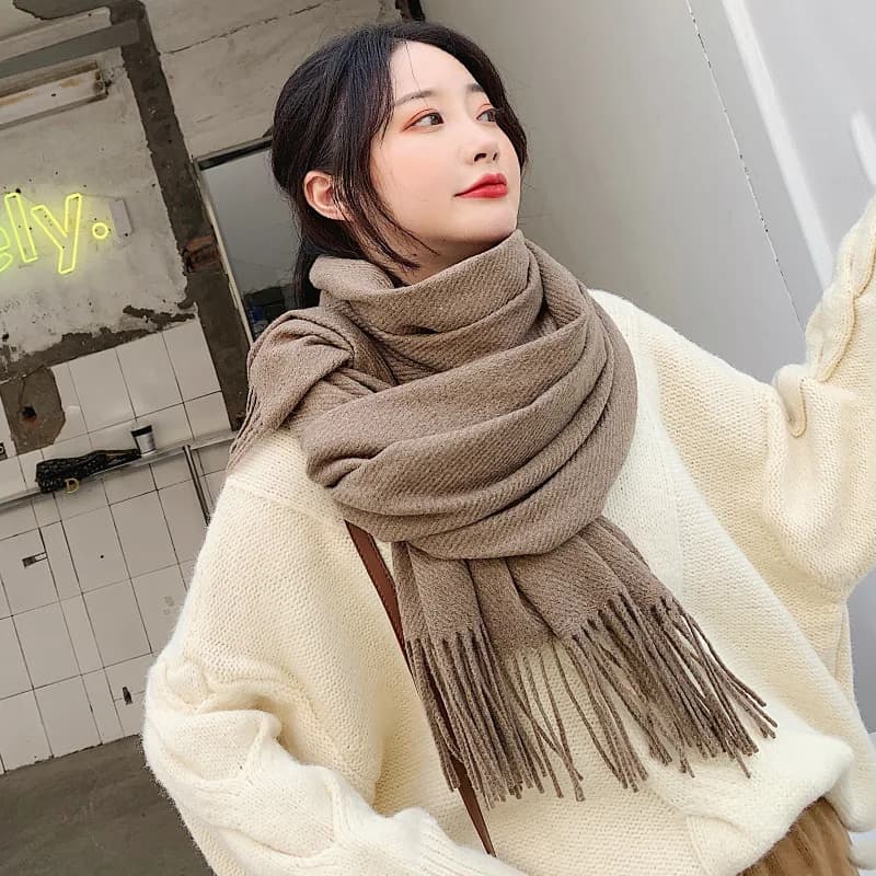 VISROVER nuovo 20 colori donna sciarpa invernale moda scialli femminili cashmere sensazione di mano involucri invernali tinta unita inverno hijab regalo