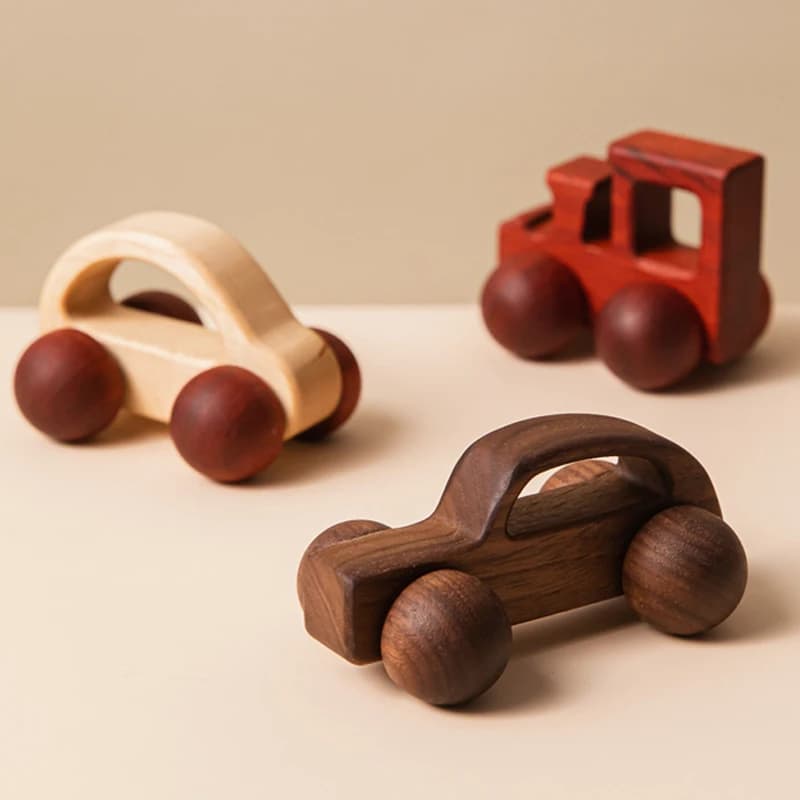 Giocattoli in legno per bambini blocchi per auto in legno di faggio Cartoon Van giocattoli educativi Montessori bambini Baby dentizione regalo di compleanno neonato