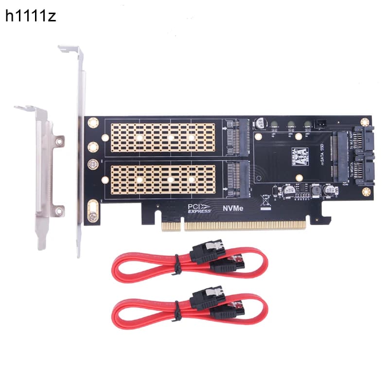 M2 NVMe SSD NGFF a PCIE 3.0 X16 Adattatore Chiave M Chiave B mSATA PCI Express 3.0 M.2 NVME SSD M2 SATA SSD mSATA Convertitore Riser 3 in 1