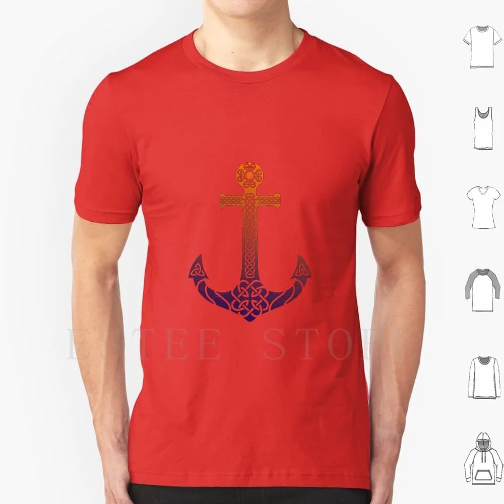 Simbolo Anchor Tribal Tattoo Idea regalo T Shirt Fai da te Big Size 100% cotone Ancora Mare Barca Capitano Vela Barca Marinaio Oceano Yacht