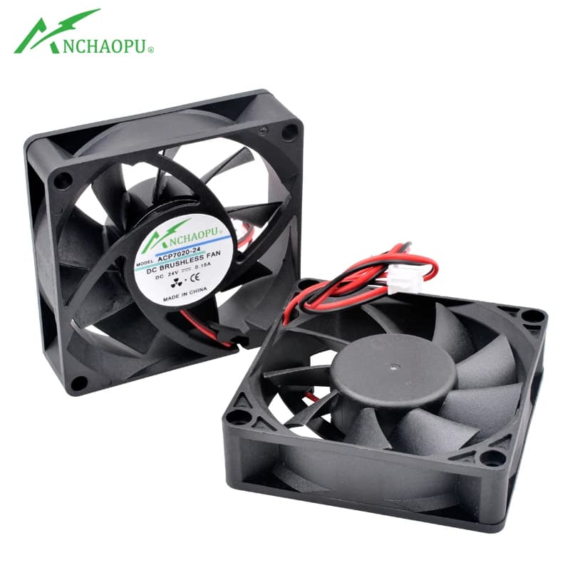 ACP7020 Ventola da 7 cm 70 mm 70x70x20 mm DC12V 24 V 2 pin Ventola di raffreddamento per chassis Alimentatore CPU
