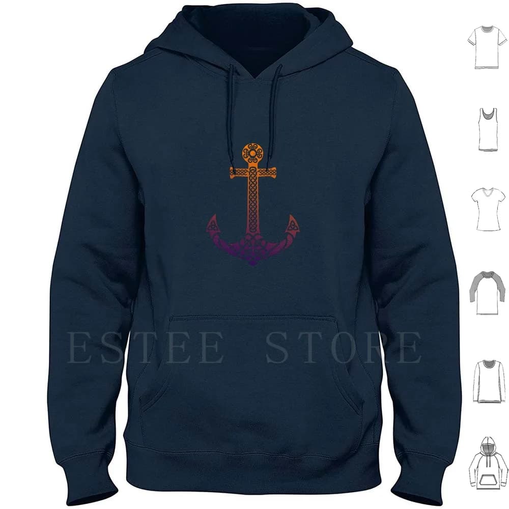 Simbolo Anchor Tribal Tattoo Idea regalo Felpe con cappuccio Manica lunga Anchor Sea Boat Capitano Vela Sailor Ship Oceano Yacht