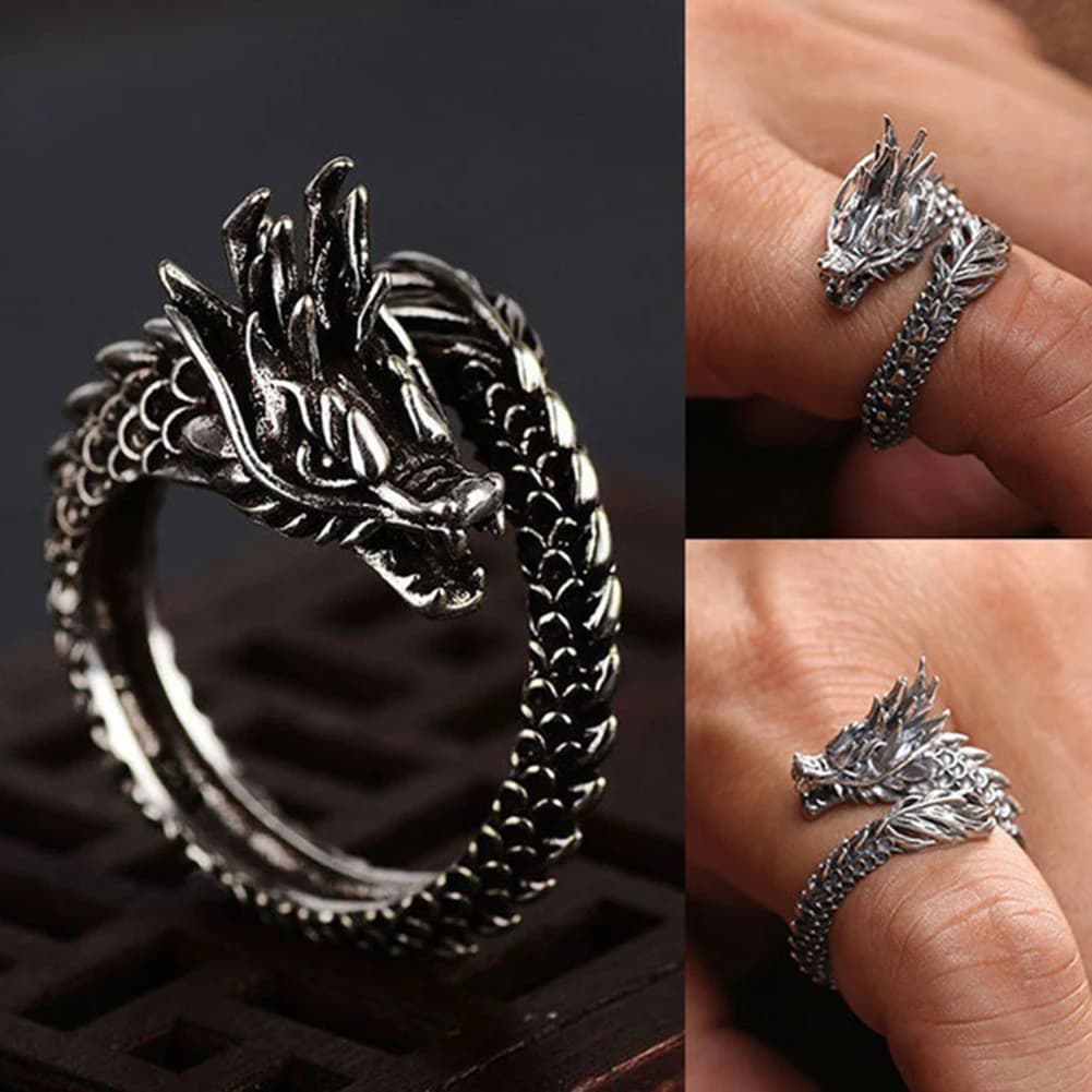 Milangirl Fashion Dragon Rings anelli Punk anello anello regolabile gioielli formato libero dito per uomo donna