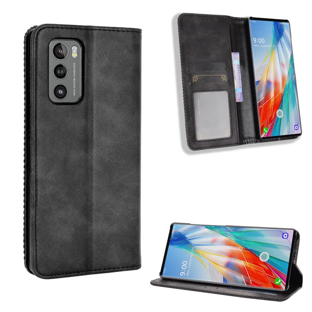 Per LG Wing Case portafoglio in pelle PU di vibrazione di lusso custodia ad adsorbimento magnetico per LG Wing 5G LGWing borse protettive per telefono