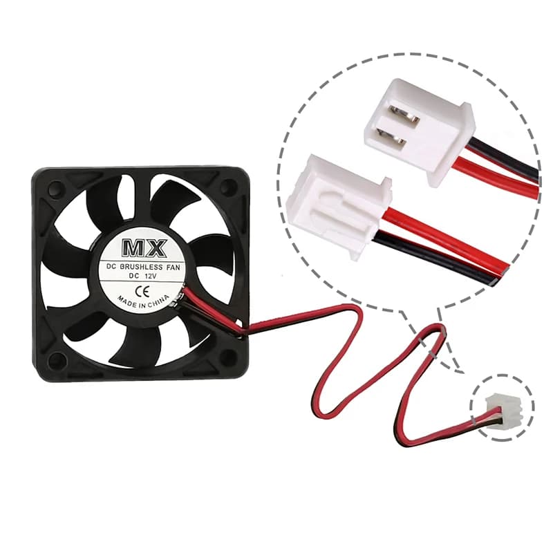 12V e 24V 2510/4010/5010 Turbo ventola di raffreddamento senza spazzole parti della stampante 3D 2pin per estrusore DC ventola di raffreddamento parte ventole di plastica nere