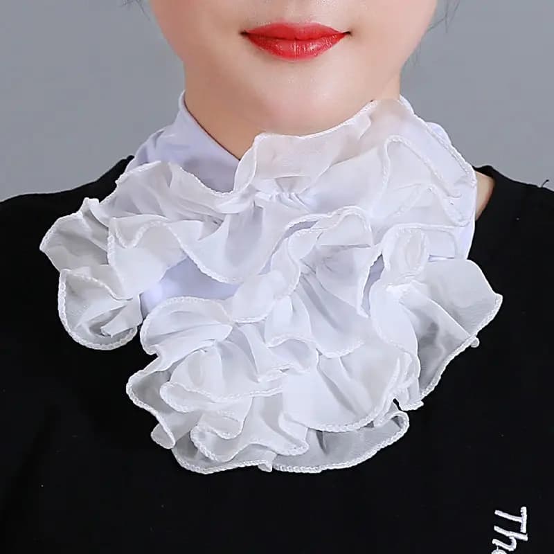 Coreano floreale Chiffon collo guardia falso collare sciarpa di copertura estate donna ghiaccio seta proteggere cervicale elastico bavaglino copricapo P51
