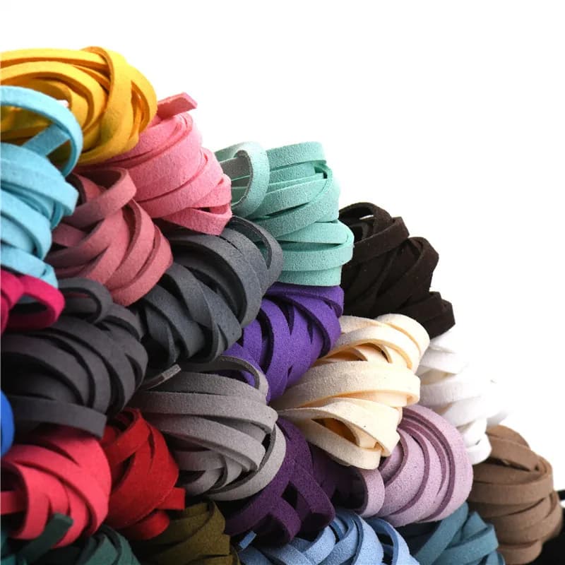 5mm 5m/Color Multi-Color Plate Faux Suede Cord Korean Velvet Leather Rope for handmade jewelry making you find accessories HK040