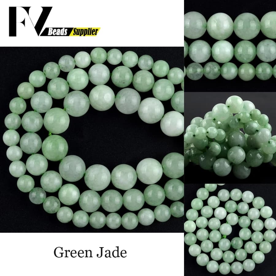 Pietra naturale Verde Birmano Giade Perline Per Monili Che Fanno Accessori Della Collana Del Braccialetto 6/8/10mm Allentati Rotondi Del Distanziatore Perline 15"