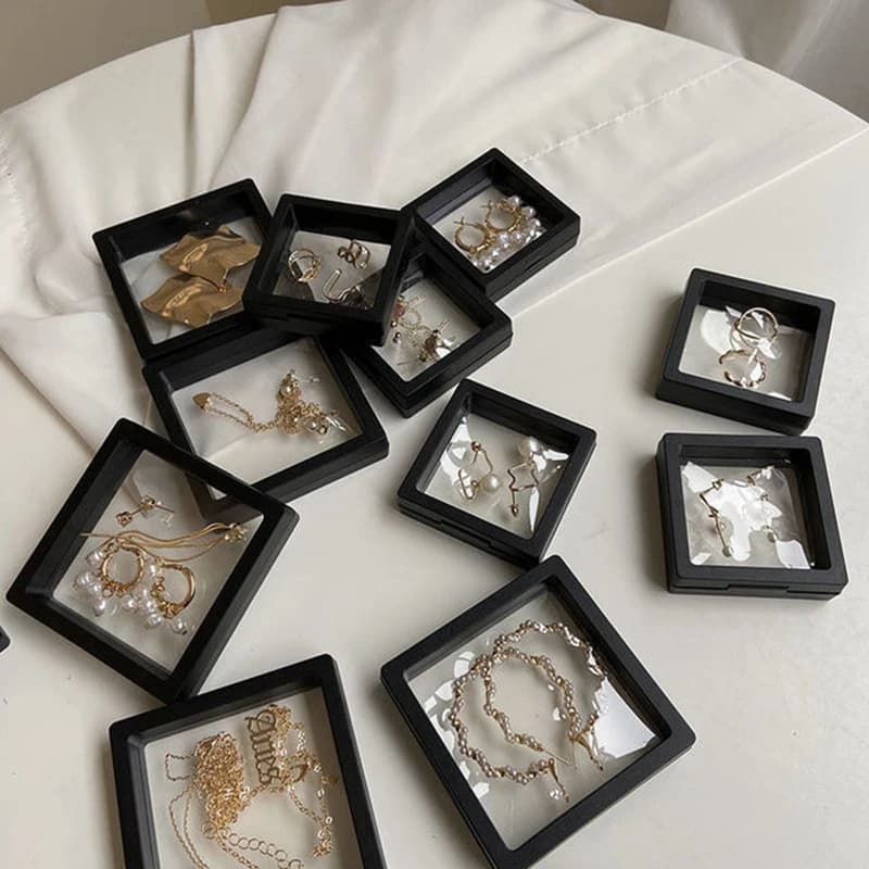 10/5 pezzi cornice galleggiante 3D ombra portagioie espositore anello pendente supporto proteggere gioielli custodia per presentazioni in pietra