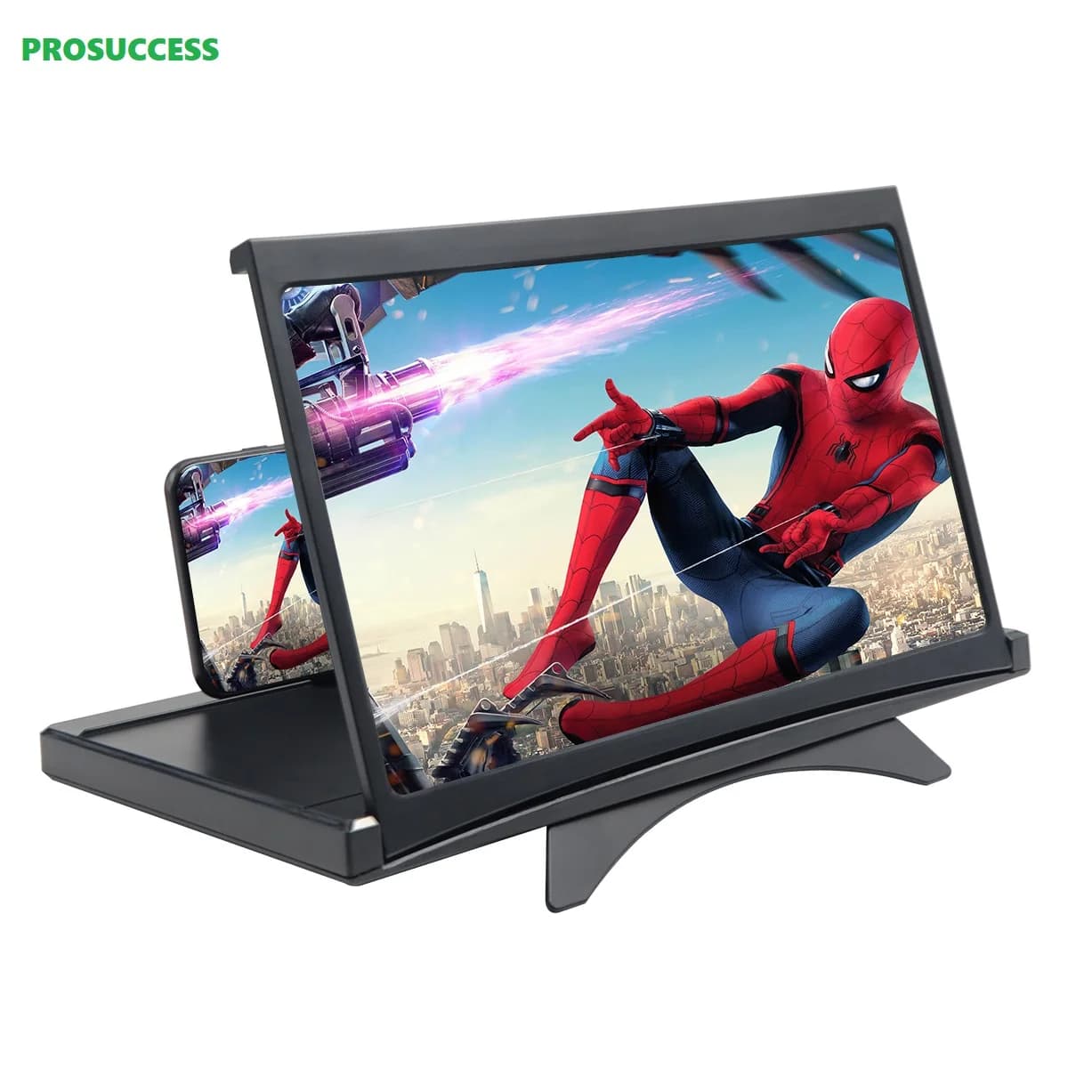 Supporto per Telefono L18 con Schermo Curvo Estraibile da 12 Pollici, Lente d'Ingrandimento HD 3D, Supporto Pieghevole per Video Migliorati