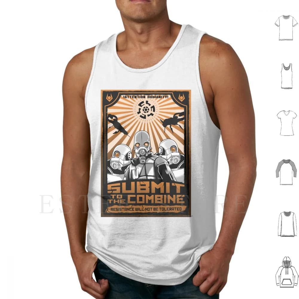 New World Order Canotte Canottiere senza maniche Half Life Combina Steam Invasion Gordon Freeman Crowbar Videogioco Scatola arancione