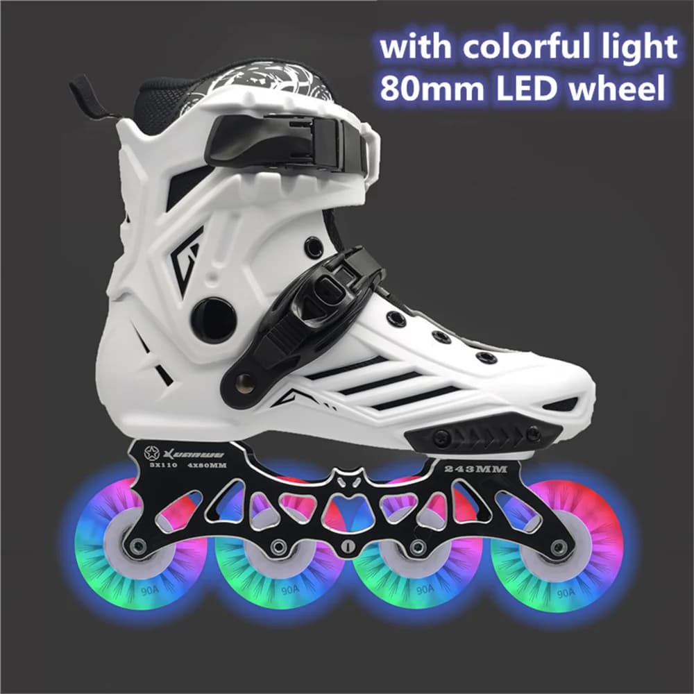 80 mm LED skate shoes for FSK Slalom White Red Blue Pink Colored Flash 4 Wheels / 3 Wheels Speed Shine