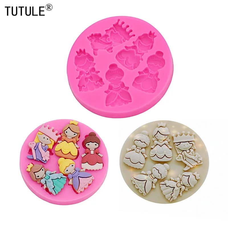 Principessa Aisha, piccolo angelo, corona ragazza, stampo materiale fai-da-te-stampo in silicone per biscotti al cioccolato con torta polimerica in argilla epossidica