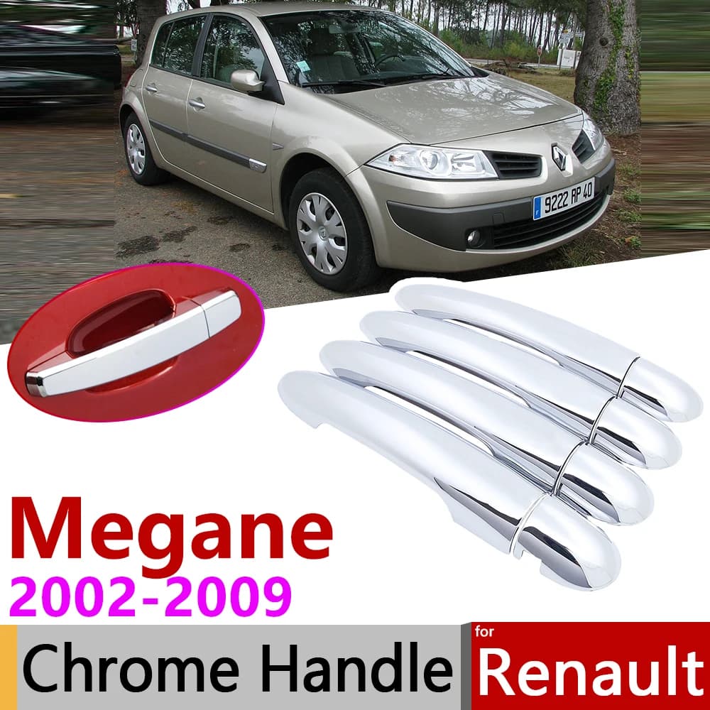 Per Renault Megane II MK2 2 2002 ~ 2009 Chrome Maniglia Della Porta Copertura Accessori Auto Adesivi Trim Set 2003 2004 2005 2006 2007 2008