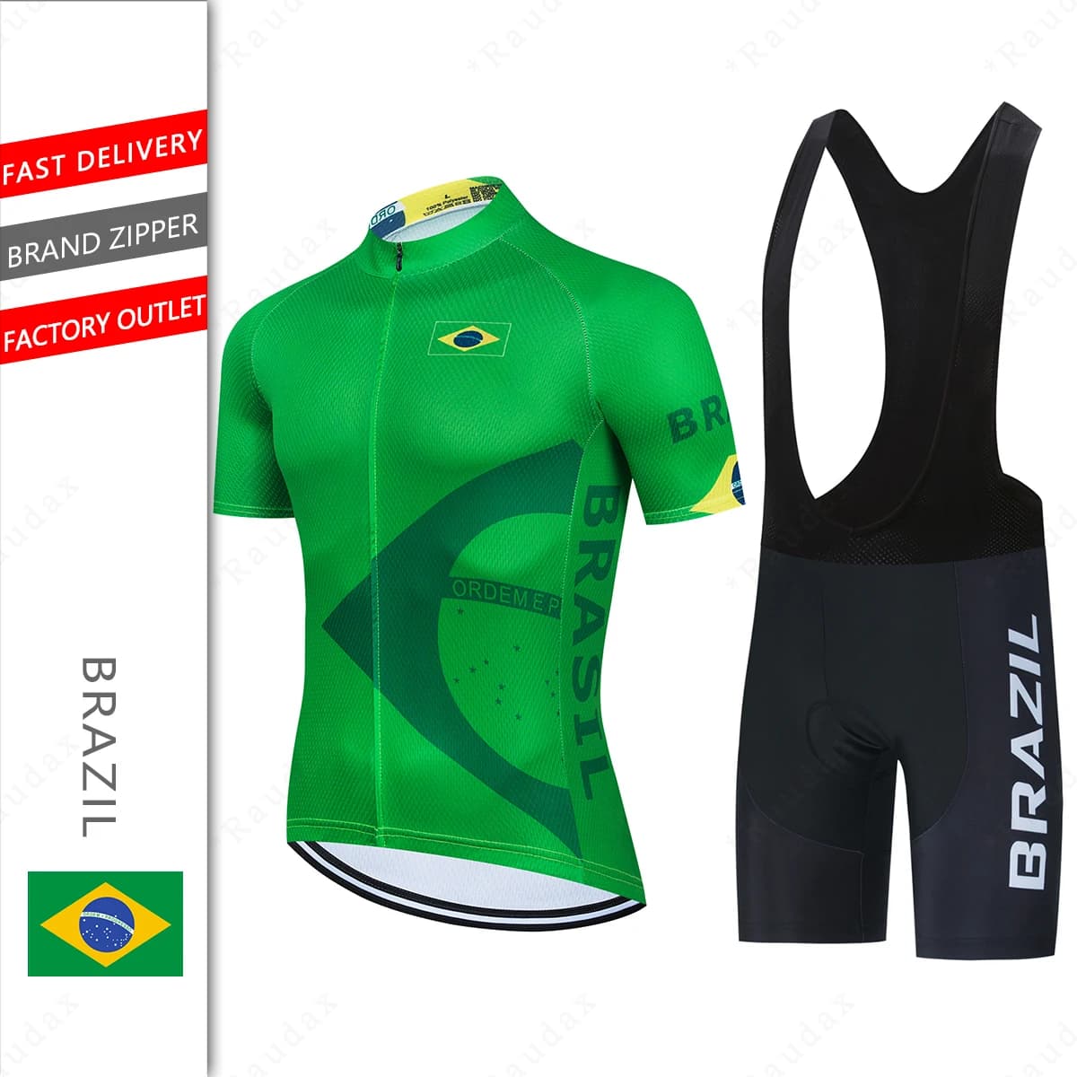 Tute da ciclismo Brasile per uomo, abbigliamento da bici da strada, set di pantaloncini con bretelle professionali, abbigliamento da bicicletta MTB, 2025