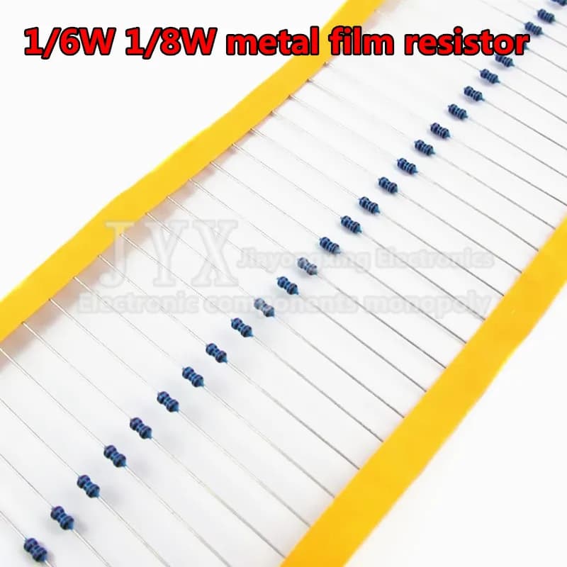 100 pezzi 1/6w 1/8w (0.125w) 1% Resistore a film metallico 1R~1M 2.2R 10R 22R 47R 51R 100R 150R 470R 1K 4.7K 10K 47K 1 2.2 10 22 47 51 100