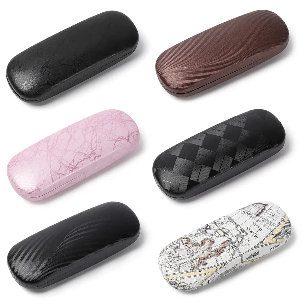 Wood Grain Unisex Spectacle Cases Leather Glasses Case Men Hard Frame Eyeglass Case Box Women Reading Glasses Box New Arrival