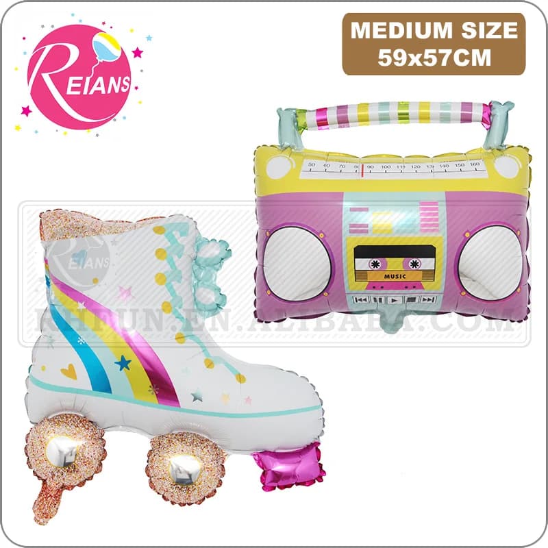 Skate a rotelle sul ghiaccio e palloncini radio Radio gonfiabile per feste anni '90 Decor Decorazioni per feste di compleanno a tema hip-hop Giocattolo per bambini
