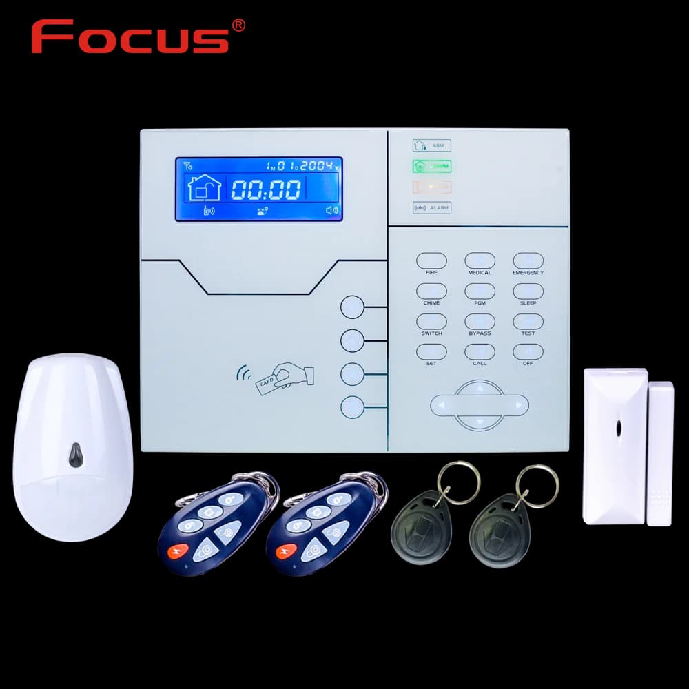 Focus Inglese Prompt vocale ST-VGT TCP IP GSM Sistema di allarme domestico intelligente 32 zone wireless e 8 cablate con app e controllo WebIE