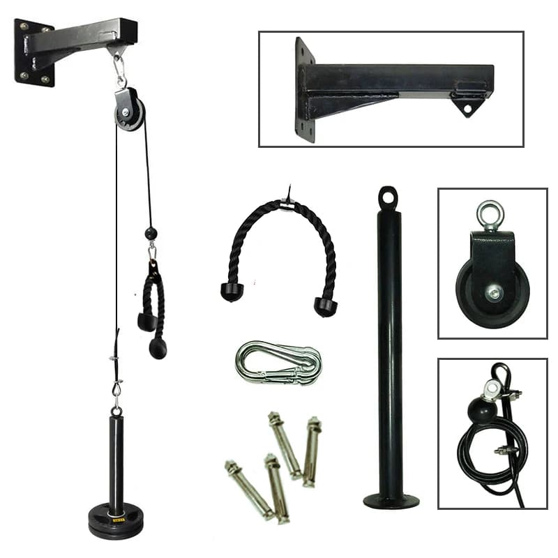 Palestra Parete Fitness FAI DA TE Puleggia Della Macchina del Cavo Blaster Trainer Con Puleggia Allegati Bicipiti Tricipiti Workout Pull Imbottiture Corda