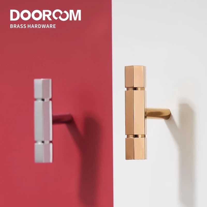 Maniglie per mobili in ottone Dooroom, oro rosa lucido, titanio nero, cromo brillante, armadio, cassettiera, cassettiera
