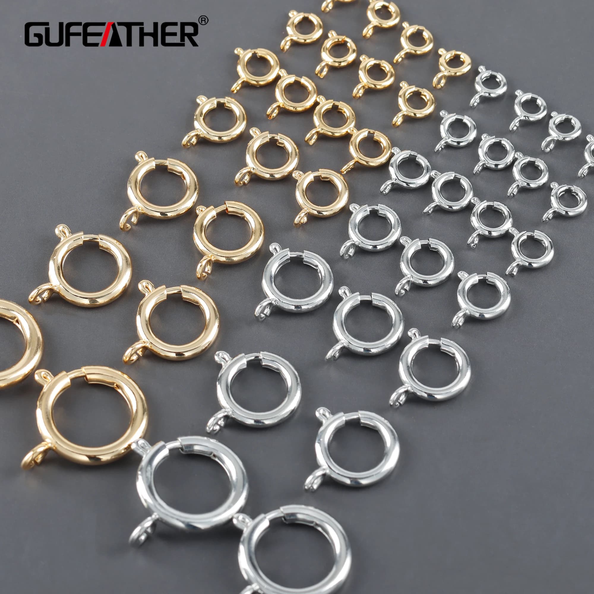 GUFEATHER MA01,jewelry accessories,clasp hooks,pass REACH,nickel free,18k gold rhodium plated,copper,jewelry making,10pcs/lot