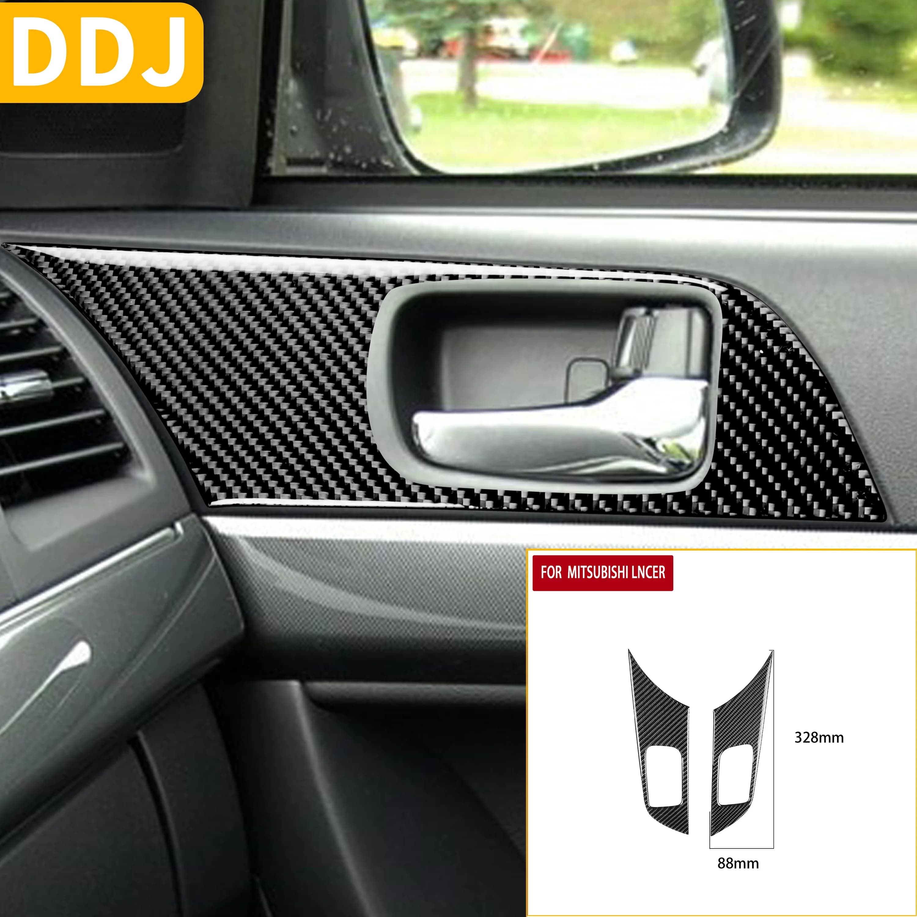 Per Mitsubishi Lancer EVO X MR 2008-2015 Maniglia Della Porta Pannello di Mano Tirare Surround Autoadesivo della Fibra del Carbonio Della Copertura Trim accessori Per auto