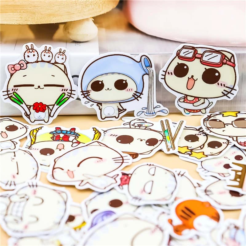 44 pz acquerello gatti Kawaii Adesivo decorazione Notebook Planner Stikers Scrapbooking/fai da te carino Adesivo regalo Diar