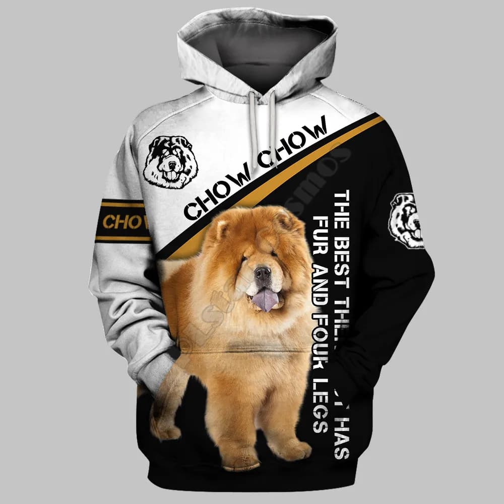 Divertente Chow Chow Felpe con cappuccio 3D Pullover stampato da uomo per donna Felpe divertenti Moda Abbigliamento cosplay Maglione 01