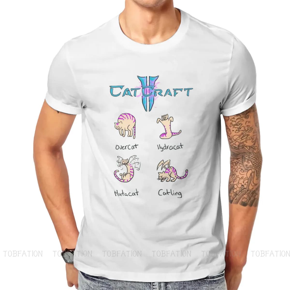 CatCraft StarCraft Game T Shirt Classic Gothic oversize girocollo TShirt grandi vendite Harajuku top da uomo