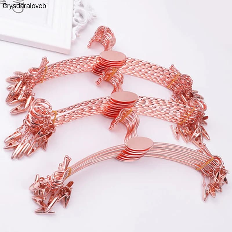 Metal Gold Non-slip Hanger for Underwear Bra Clothes Hangers for Clothes Clothespin Socks Panties Clip Clothes Closet Hangers