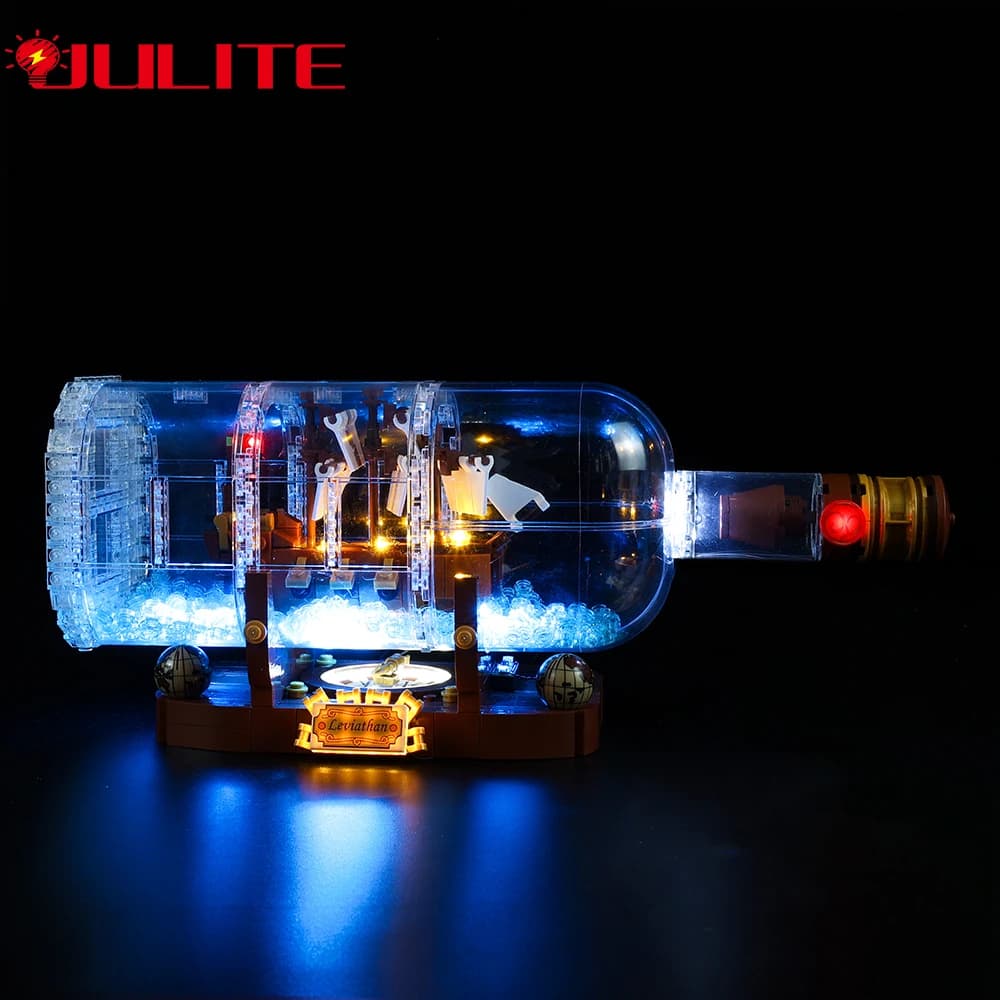 Kit luce LED per 21313 e compatibile con 92177 Nave in una bottiglia Set Set di giocattoli da costruzione fai-da-te (blocchi di costruzione non inclusi)