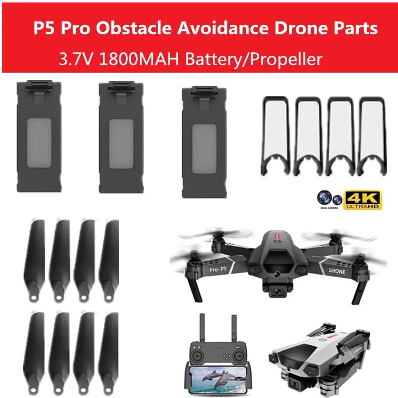 Batteria/Ellica 3.7V 1800mAh per Drone RC P5 PRO con Evitamento Ostacoli - Accessori P5 Pro