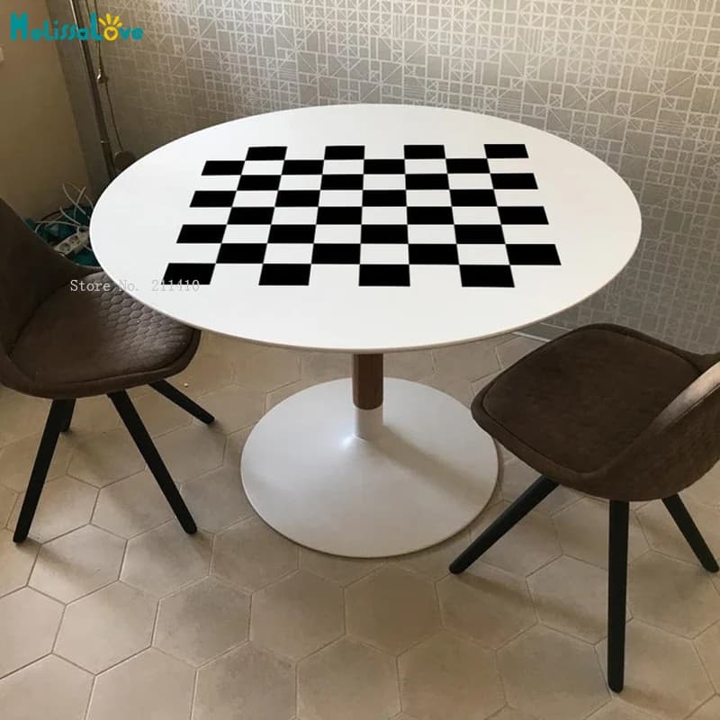 Scacchi e scacchi Gioco da tavolo Decalcomania del vinile Adesivo da tavolo Design intellettuale Decorazioni per la casa Regalo del giocatore YT6006