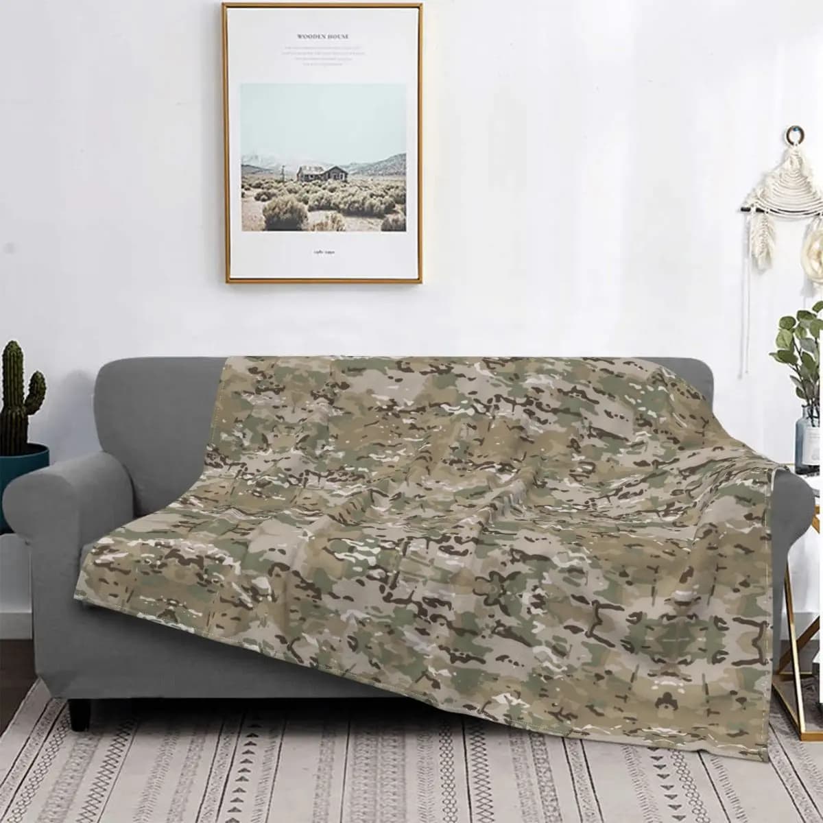 Coperte lavorate a maglia Multicam Camouflage flanella militare coperta da tiro letto divano decorazione copriletti leggeri