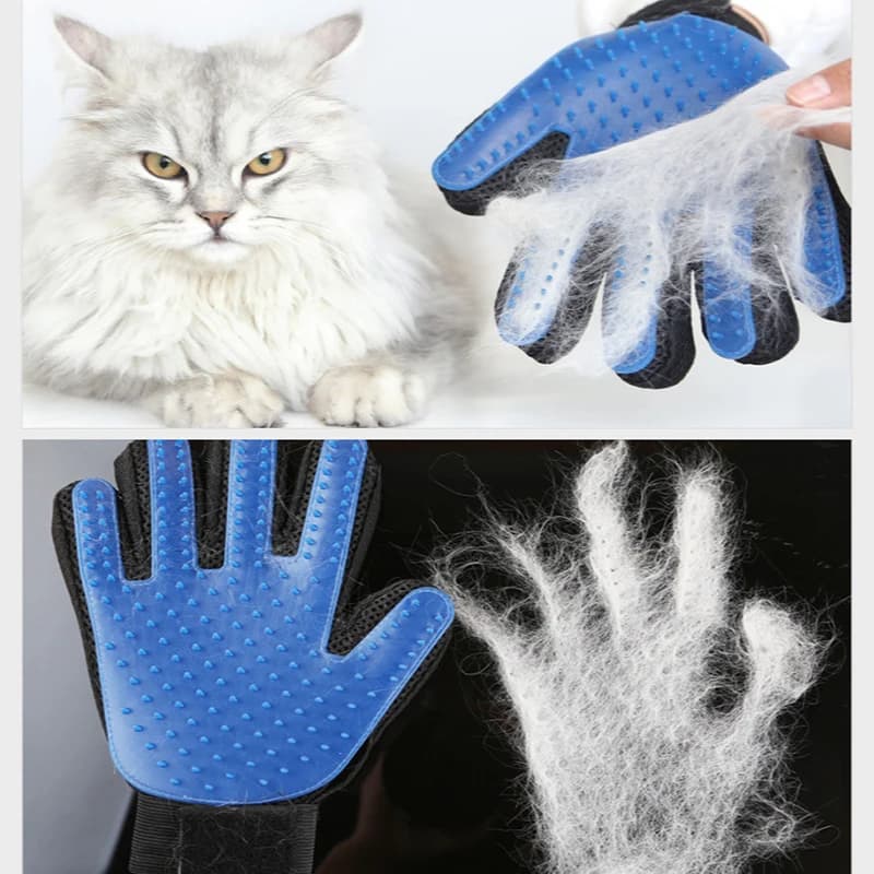 Pet Grooming Gloves Silicone Brush Massage Deshedding Glove for Cats and Dogs Bathing Hair Removal Cleaning and Pet Massage