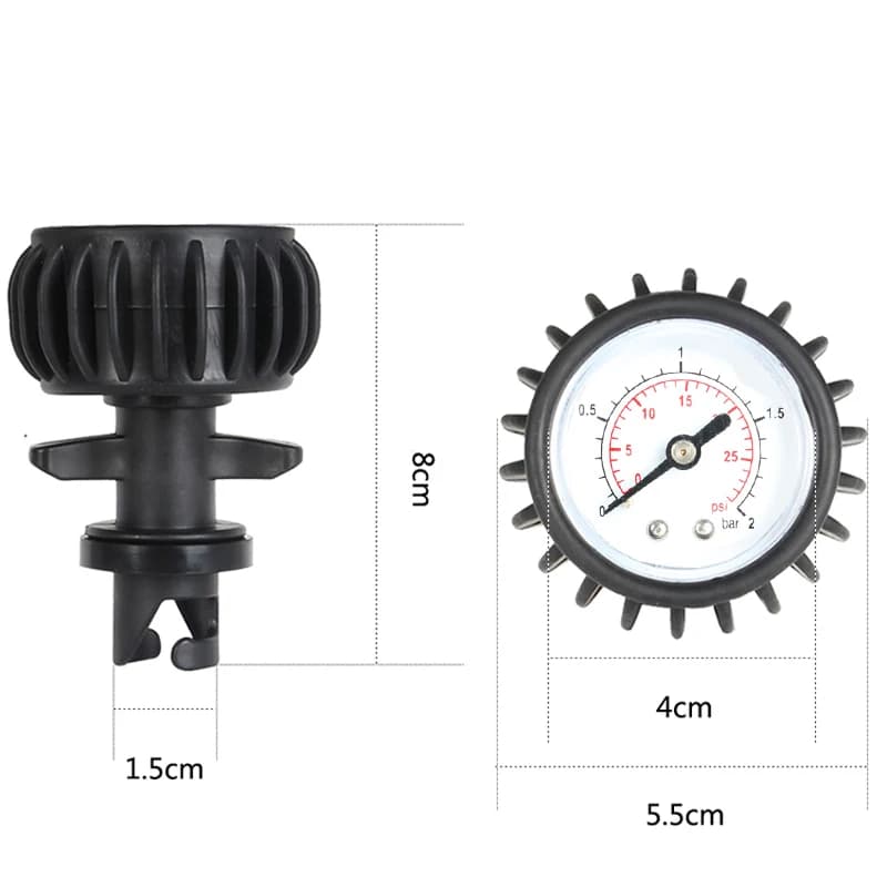 PVC pressione gauge termometro aria per gommone kayak di prova aria valvola di connettore SUP stand up paddle surf board A09005