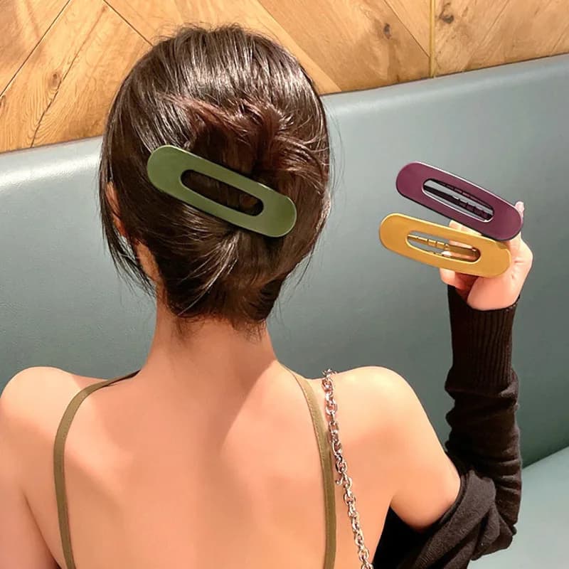 Korean Large Hair Clips for Women Hair Accessories Girl Fashion Color Fashion Hairpins for Solid Acrylic Hair Dentato Slip BB Bars