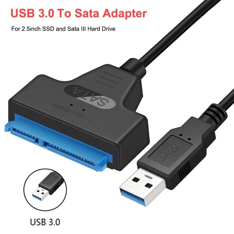 Cavo SATA a USB 3.0 Fino a 6 Gbps per disco rigido SSD HDD esterno da 2,5 pollici Adattatore SATA 3 a 22 pin Cavo USB 3.0 a SATA III