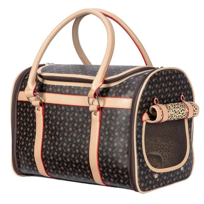 Borsa a tracolla per cani di lusso pieghevole Leopard Fashion Outdoor Pet Carrier piccoli cuccioli medi che trasportano trasporto borsa a tracolla gatti