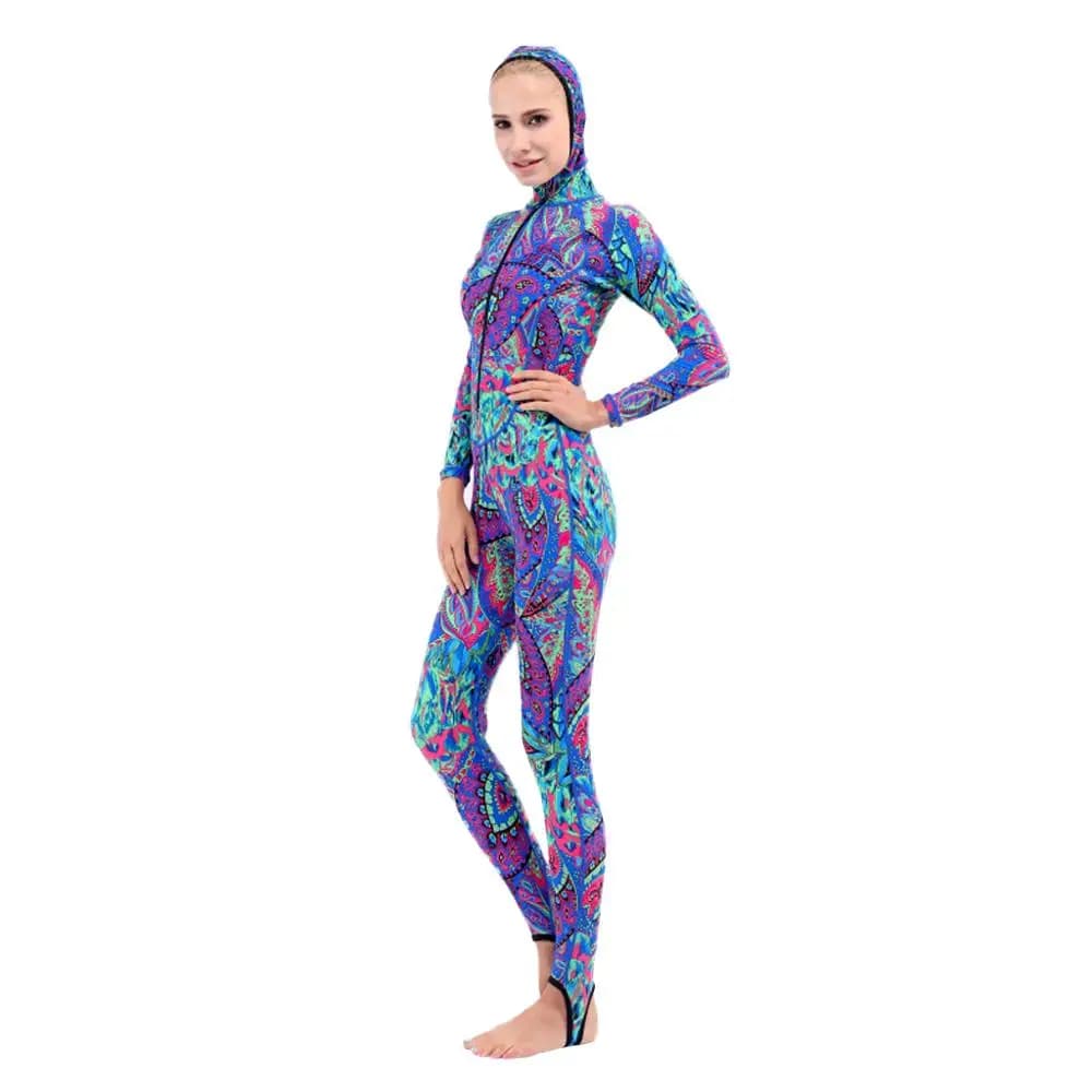 Scuba Diving Skin Rash Guard swim Snorkeling surf long sleeve with hood complete meduse XS - XXL