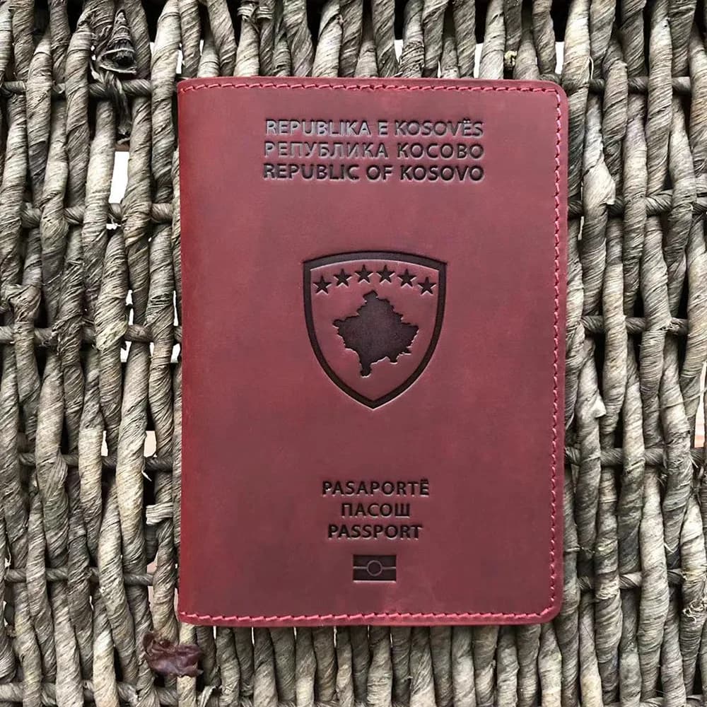 copertine per passaporti del Kosovo in vera pelle al 100% custodia per passaporto del Kosovo per passaporto da viaggio in pelle pieno fiore