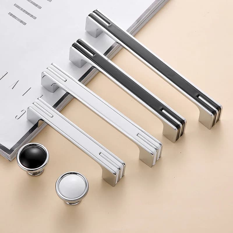 Nero moderno armadio da cucina maniglia della porta armadio cassetto manopola mobili Hardware decorazione della casa cromo bianco