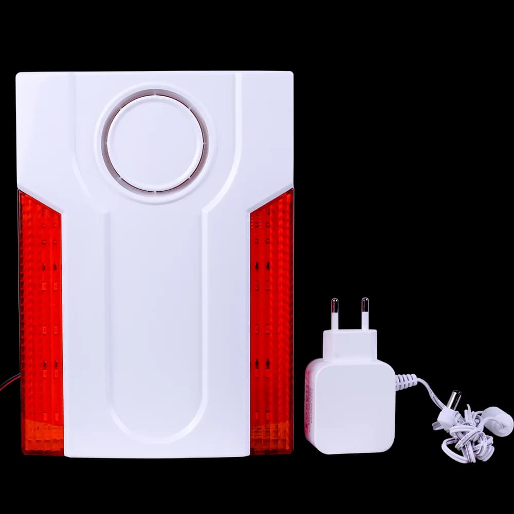 Focus Meian 433 Mhz MD-334R Sirena flash stroboscopica esterna wireless con grande suono che attenua il ladro con alimentatore 12 V CC