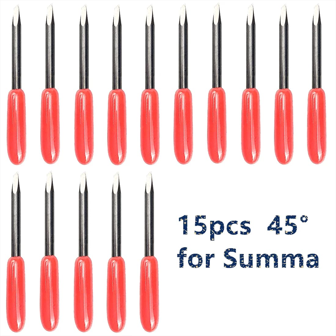 15 lame per coltello da taglio in vinile per plotter Summa per taglio Summa, strumento per intaglio di fresatura a 45 gradi, resistente all'usura